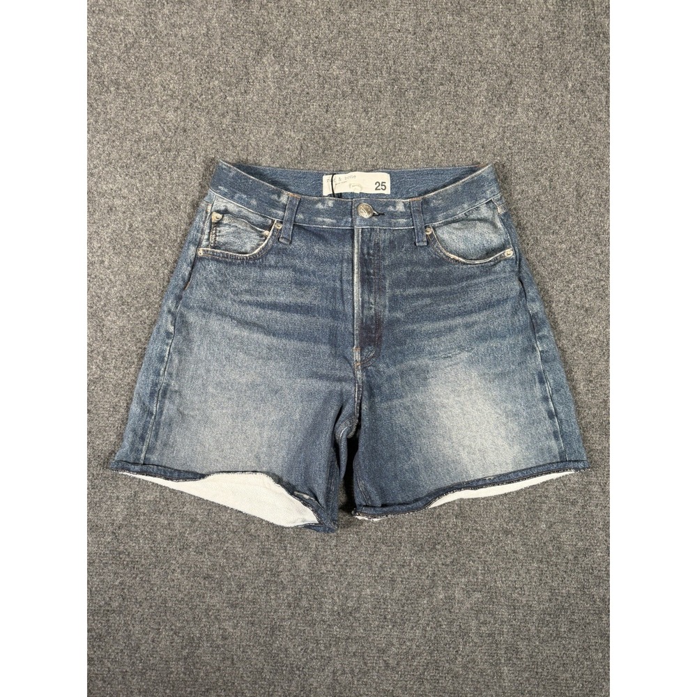 Rag & Bone Miramar Kaia Shorts Womens 25 Cosmos Denim Print Terry Sweat Shorts